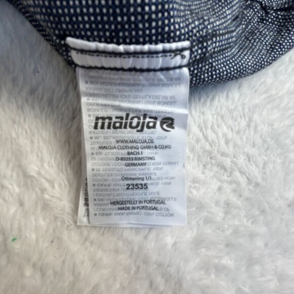 Maloja Mens Long Sleeve Button-Down Shirt L+ Blue Cotton Made In Portugal - Picture 4 of 5